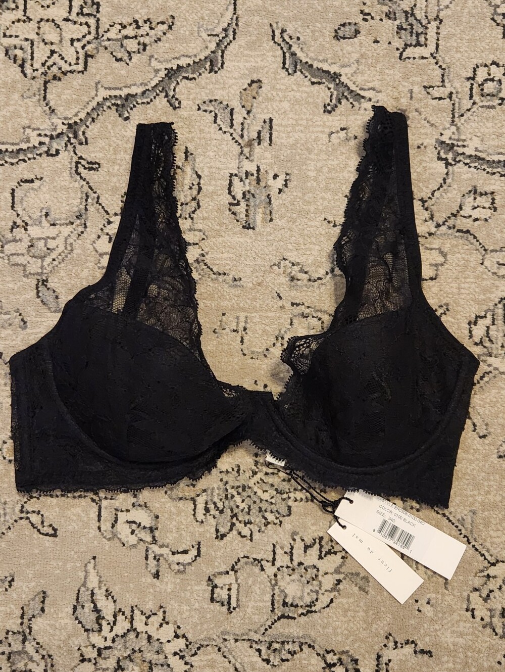 Fleur du Mal Black Lace Underwire Bra